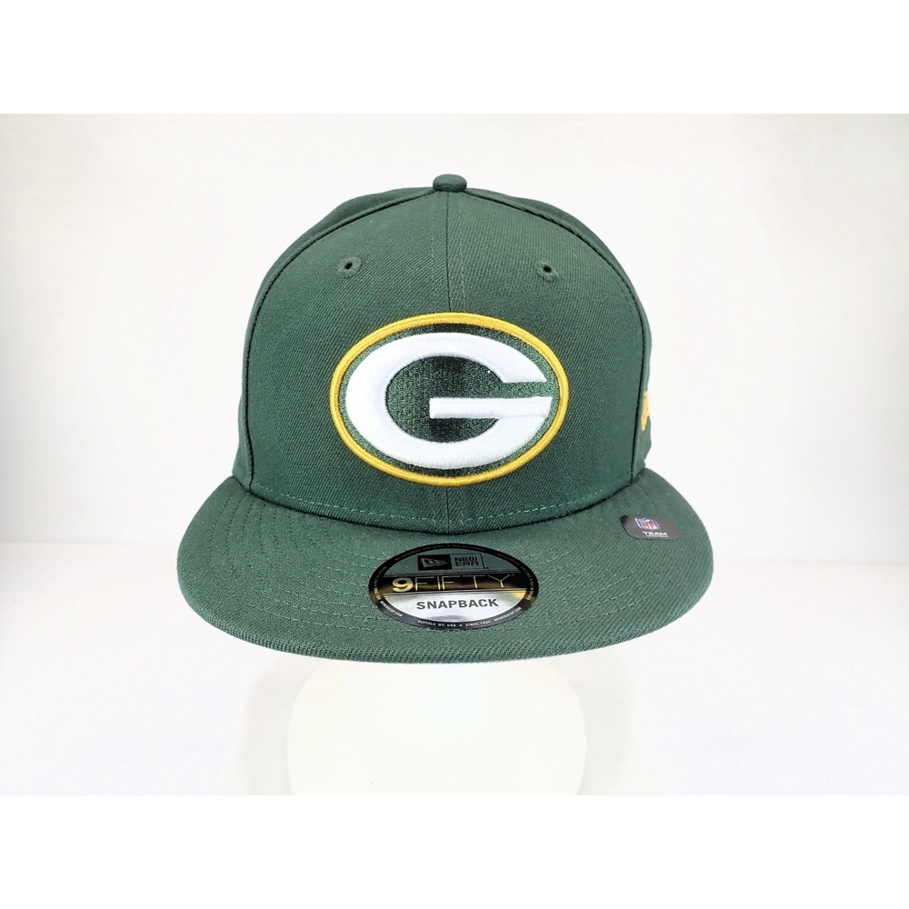New Era 9FIFTY Green Bay Packers Snapback Hat NFL Green‎ Gold Flat Bill